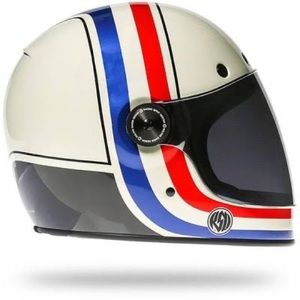 Bell Bullitt SE Red, White, and Blue Retro Style Full Face Helmet